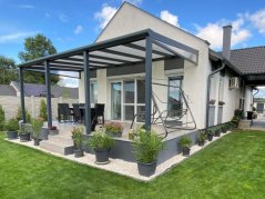 Masivní hliníková polykarbonátová pergola MB Line - antracit