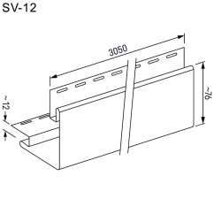 Rohový profil široký WOOD SIDING SV-12