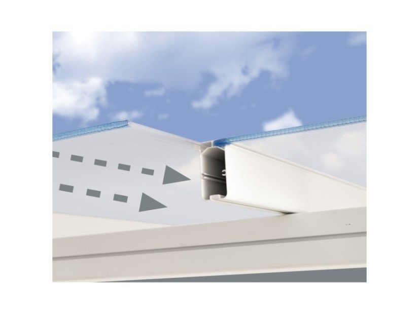 Hliníková pergola Sierra - bílá - Rozměr: 2,95 x 5,55 m