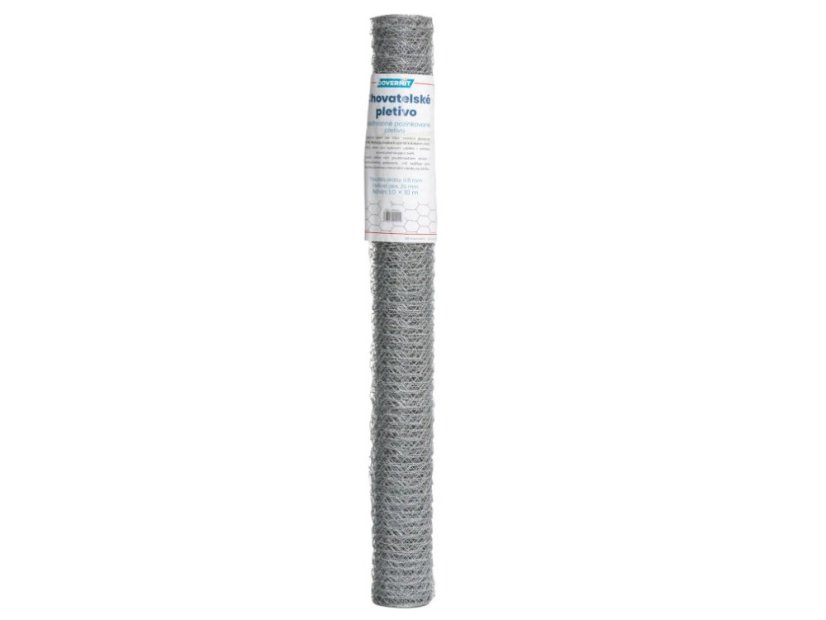 Chovatelské šestihranné pozinkované pletivo - Rozměr: 1 x 10 m	, Velikost ok: 0,8 x 25 mm (drát/oko)
