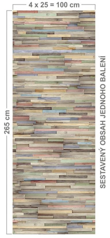 Interiérový obkladový panel Vilo MOTIVO Fun - Colour Wood  |balení 4 ks|