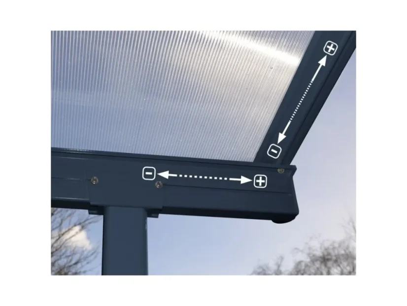 Hliníková pergola Sierra - antracit - Rozměr: 2,95 x 5,55 m