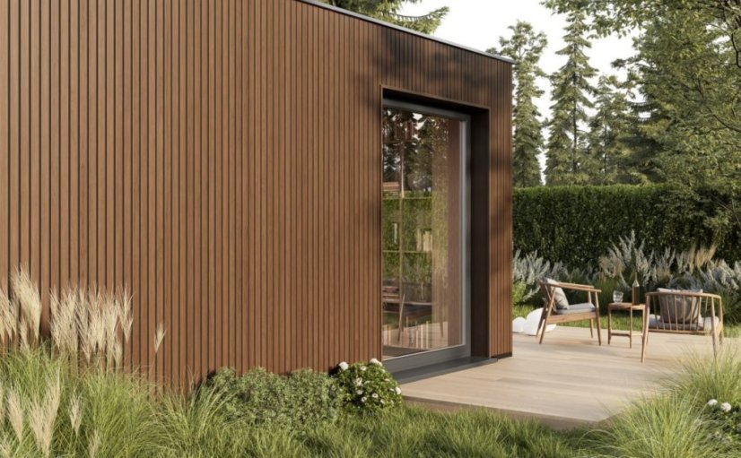Fasádní obklad - WOOD SIDING SVP-B6 FRONTO V-BLACK - 64 ořech
