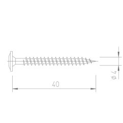 Upevňovací vrut V5143 - 4x40 mm - nerez A2, drážka Torx (balení 10 ks)