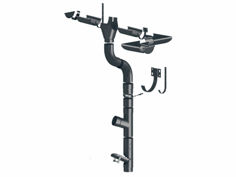 Lakovaná objímka svodu 100 mm - Barva: RAL 8017 hnědá