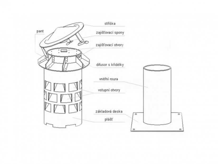 Komínová hlavice DASK se základnou