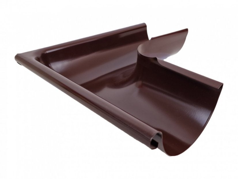 Lakovaný roh žlabu 250 mm - Varianta: Vnitřní, Barva: RAL 8017 hnědá