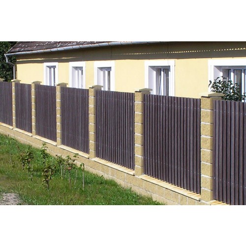 Půlkruhová plotovka Traplast T330 - hnědá - Délka: 1 m