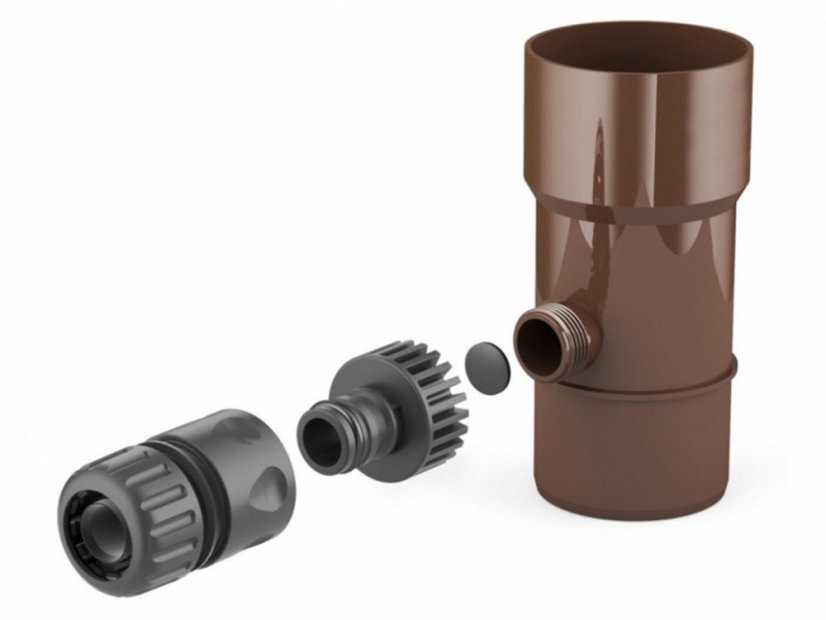 Plastový sběrač dešťové vody PVC 63 mm - Barva: hnědá