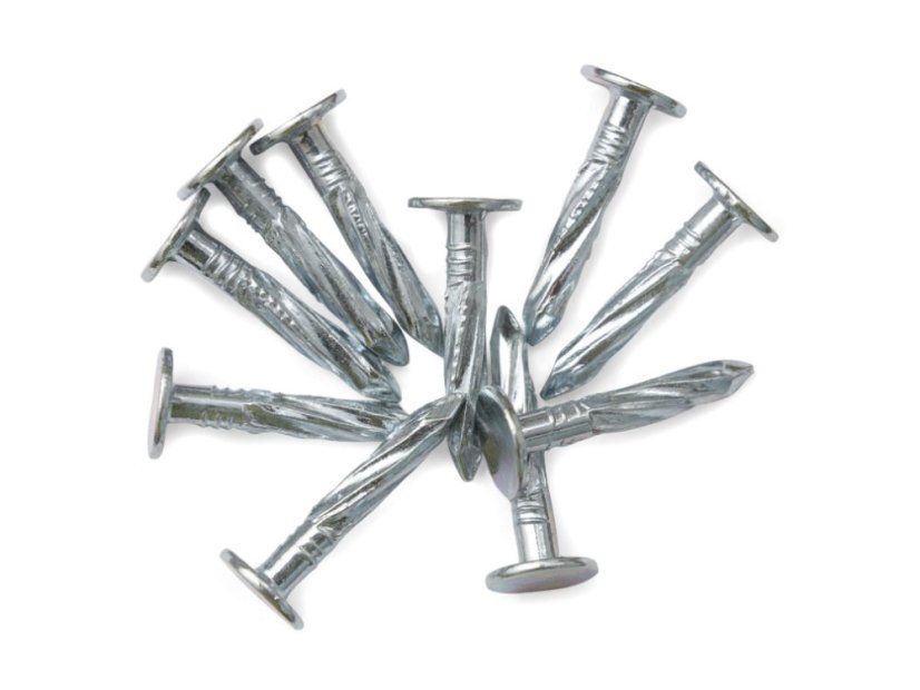 Hřebíky pozinkované "lepenkáče" kroucené - Rozměr: 3,5 x 25 mm Hřebíky pozinkované "lepenkáče" kroucené - Rozměr: 3,5 x 25 mm