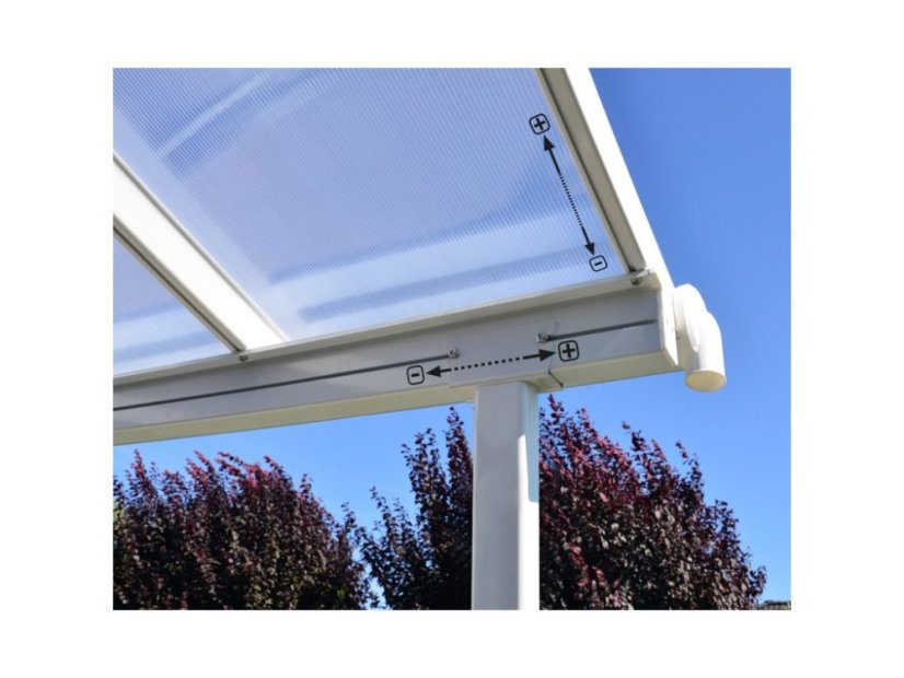 Hliníková pergola Sierra - bílá - Rozměr: 2,95 x 5,55 m