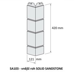 Vnější roh SOLID SANDSTONE SA103 - 013 žlutý pískovec