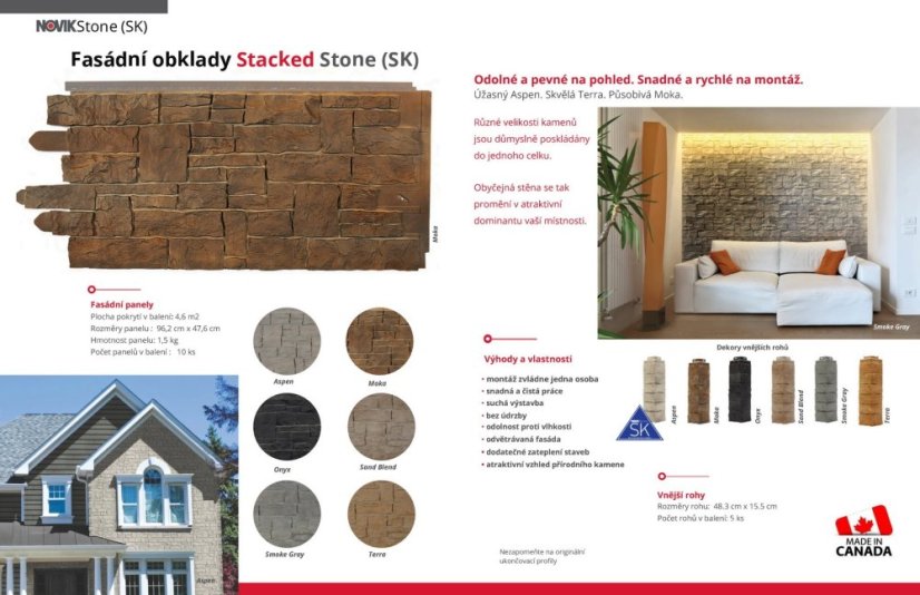 Fasádní obklad - NOVIK Stacked Stone SK100 - 330 Moka