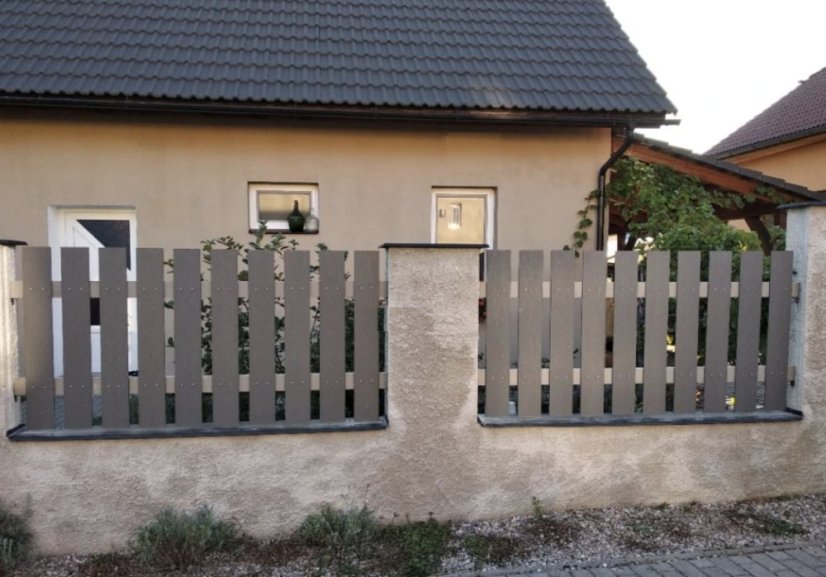 Plotové prkno WPC 3D oboustranný dřevodekor - light grey - Varianta: rovná, Rozměr: 71 x 11 x 1000 mm
