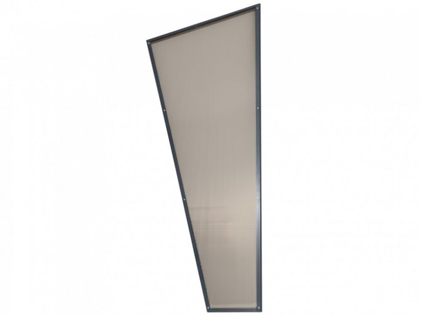 Boční stěna k vchodové stříšce T-160 - Varianta: levá, Barevná varianta konstrukce/výplň: antracit / kouřová