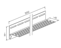 Spodní větrací profil WOOD SIDING SV-10 /3,05 m