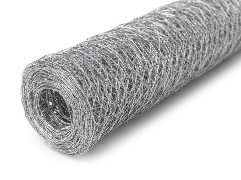 Chovatelské šestihranné pozinkované pletivo - Rozměr: 0,5 x 10 m, Velikost ok: 0,8 x 25 mm (drát/oko)