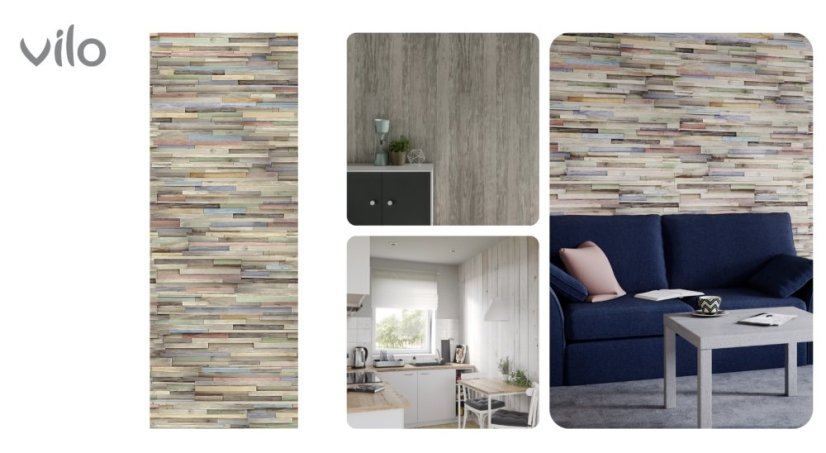 Interiérový obkladový panel Vilo MOTIVO Fun - Colour Wood  |balení 4 ks|