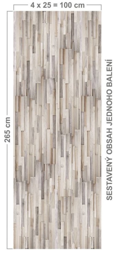 Interiérový obkladový panel Vilo MOTIVO Fun - Wood Stripes  |balení 4 ks|