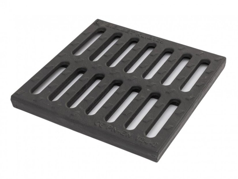 Dvorní vpusť s litinovým roštem - Rozměr: 250 x 250 x 250 mm