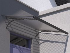 Vchodová stříška T-160 antracit / čirá