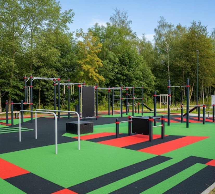 Gumová dlažba SoftStep - Barva: červená