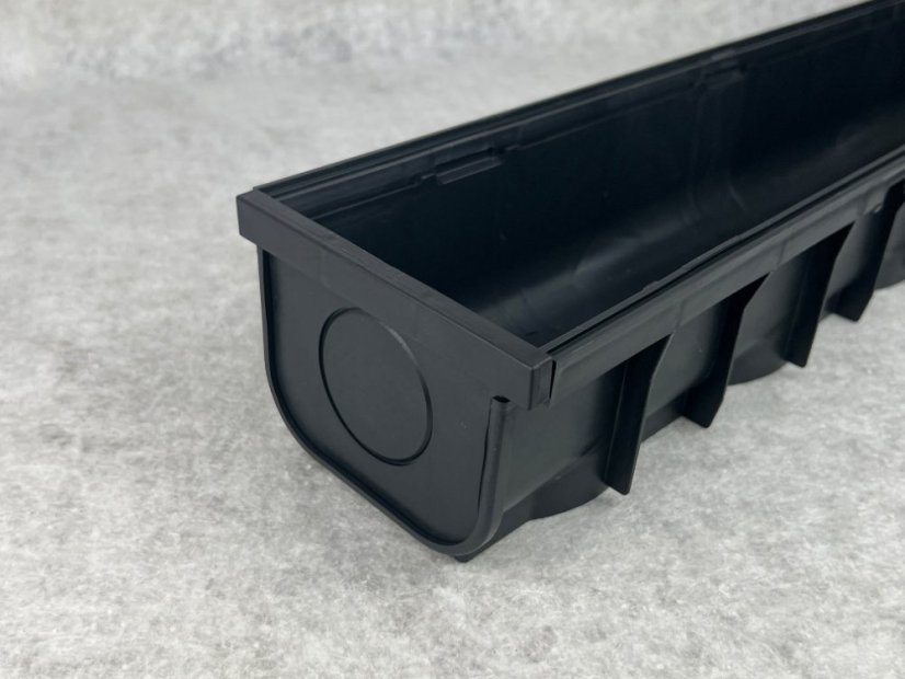 Plastový odtokový žlab A15 s pozinkovanou mříží (set 3 ks) - Rozměr: 1000 x 120 x 85 mm