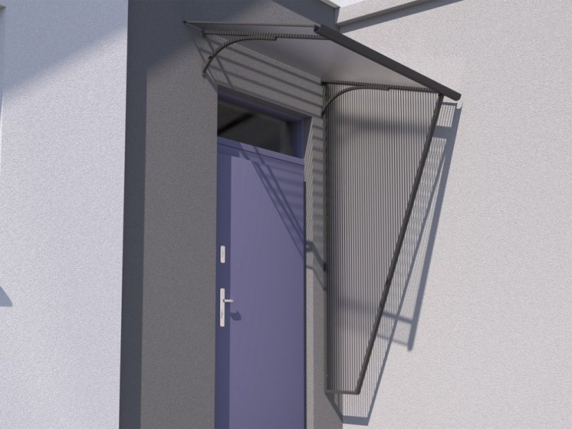 Boční stěna T-160 pravá antracit / čirá