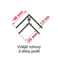 Vnější rohový profil Profi DECOR P517