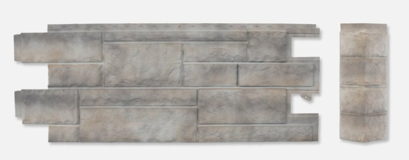 Fasádní obklad - NOVIK Hand Cut Stone HC100 - 220 Smoke White