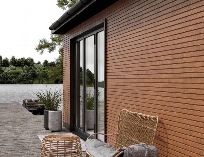Fasádní obklad - WOOD SIDING SVP-B6 FRONTO V-BLACK - 56 zlatý dub