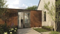 Fasádní obklad - WOOD SIDING SVP-B6 FRONTO V-BLACK - 56 zlatý dub