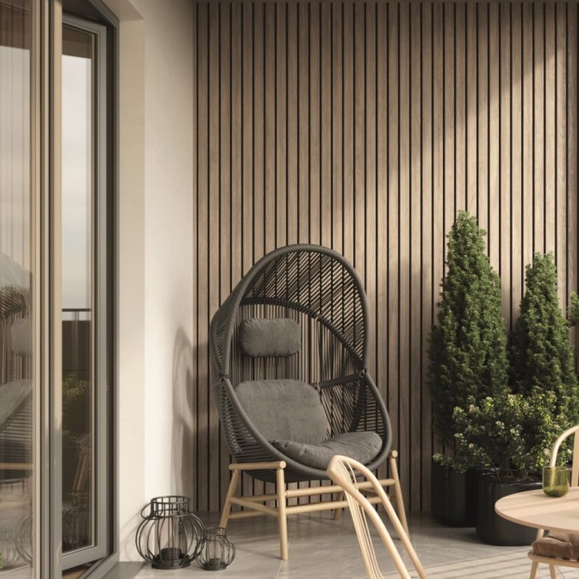 Fasádní obklad - WOOD SIDING SVP-B6 FRONTO V-BLACK - 57 světlý dub
