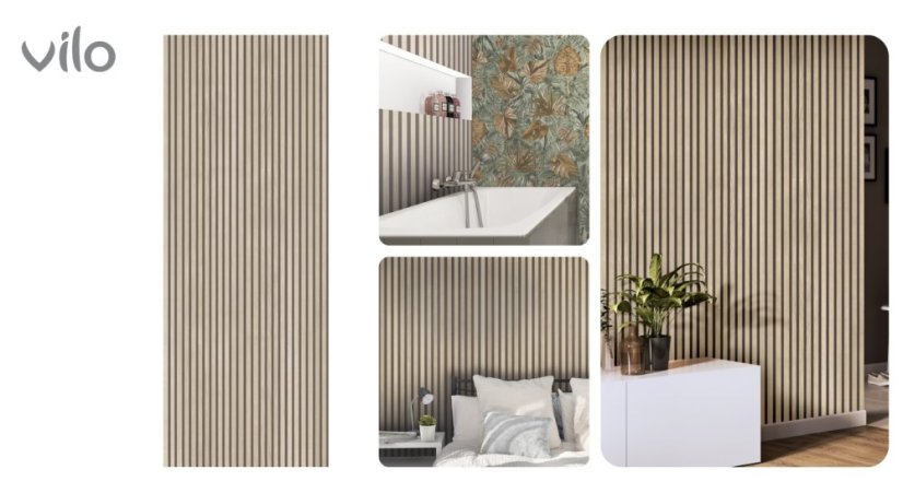 Interiérový obkladový panel Vilo MOTIVO Modern - Lamella Medium  |balení 4 ks|