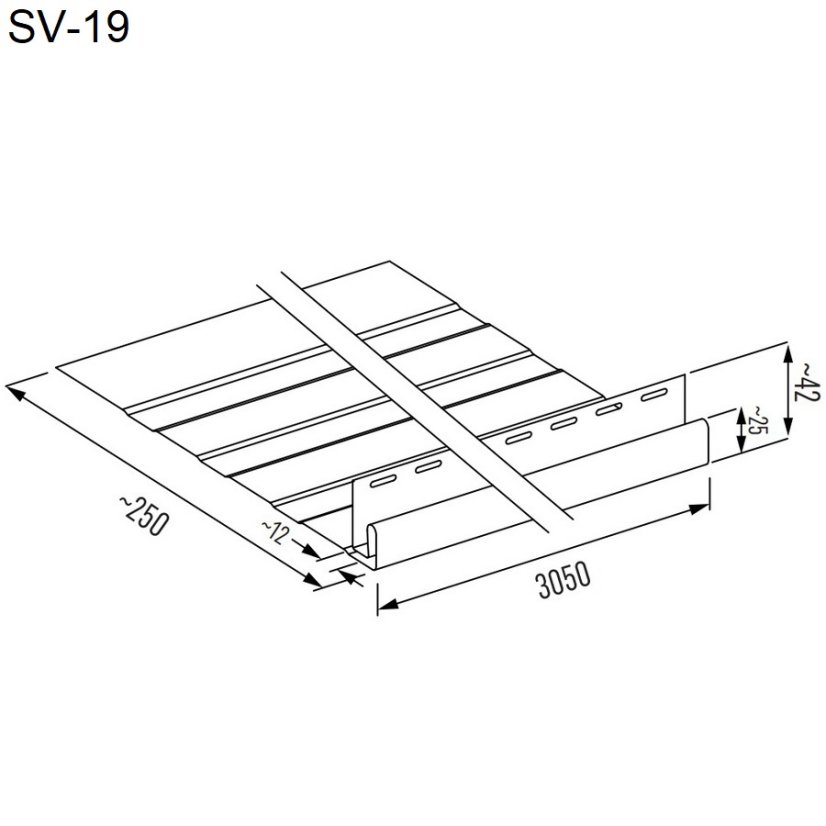 Římsový/fasádní profil velký WOOD SIDING SV-19 - Barva: polární dub
