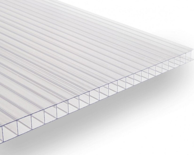 Komůrkový polykarbonát 6 mm - 2 stěny - 1,3 kg/m2 - čirý - Rozměr: 2,1 x 2 m