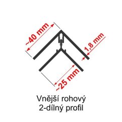 Vnější rohový profil Profi/Profi ASA P517