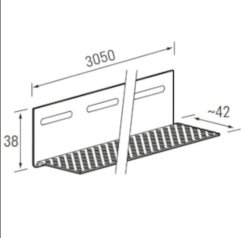 Spodní větrací profil 42 mm DECO/WOOD SIDING SV-11.5 S - šedý /3,05 m