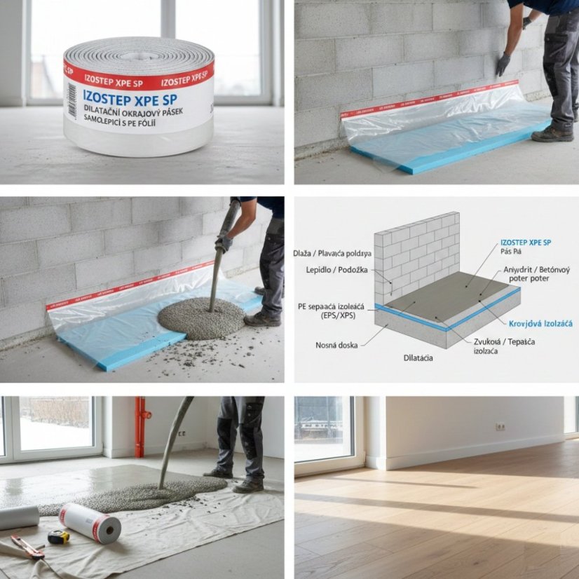 Dilatační samolepící páska IZOSTEP PE-SP - Varianta: tl. 5 mm - š. 8 cm x d. 50 m