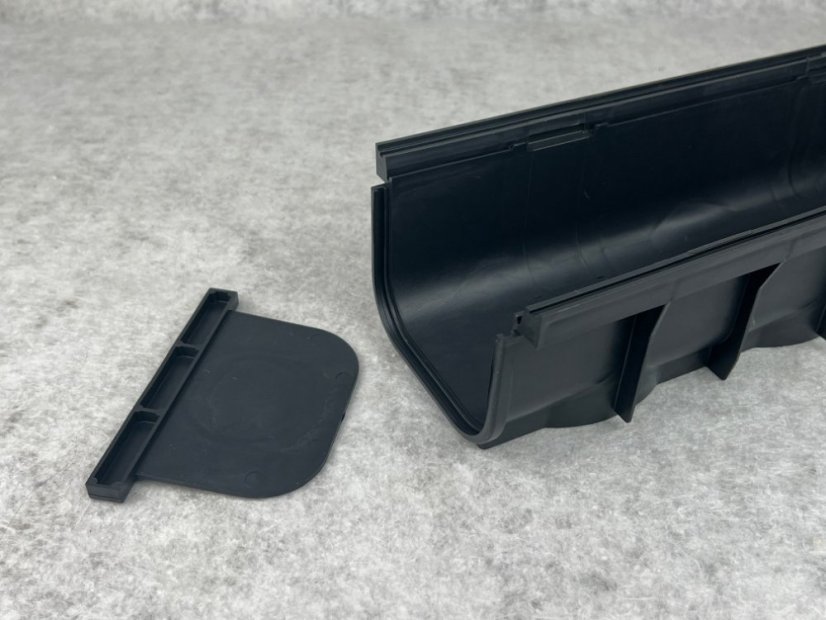 Plastový odtokový žlab A15 s pozinkovanou mříží (set 3 ks) - Rozměr: 1000 x 120 x 85 mm