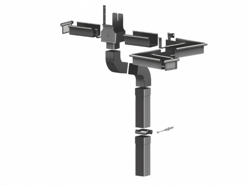 Lakovaný okapový hák žlabu SQUARE 120 mm