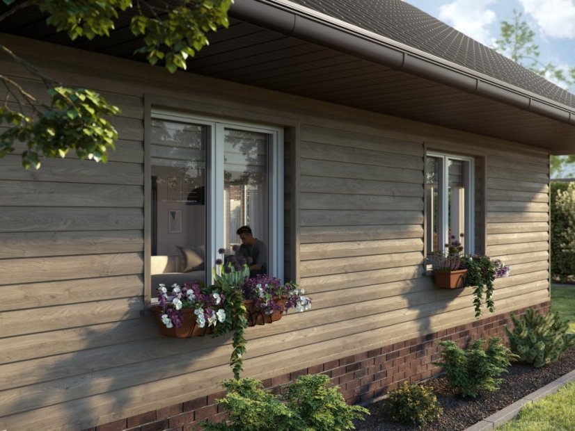Římsový/fasádní profil velký WOOD SIDING SV-19 - Barva: polární dub