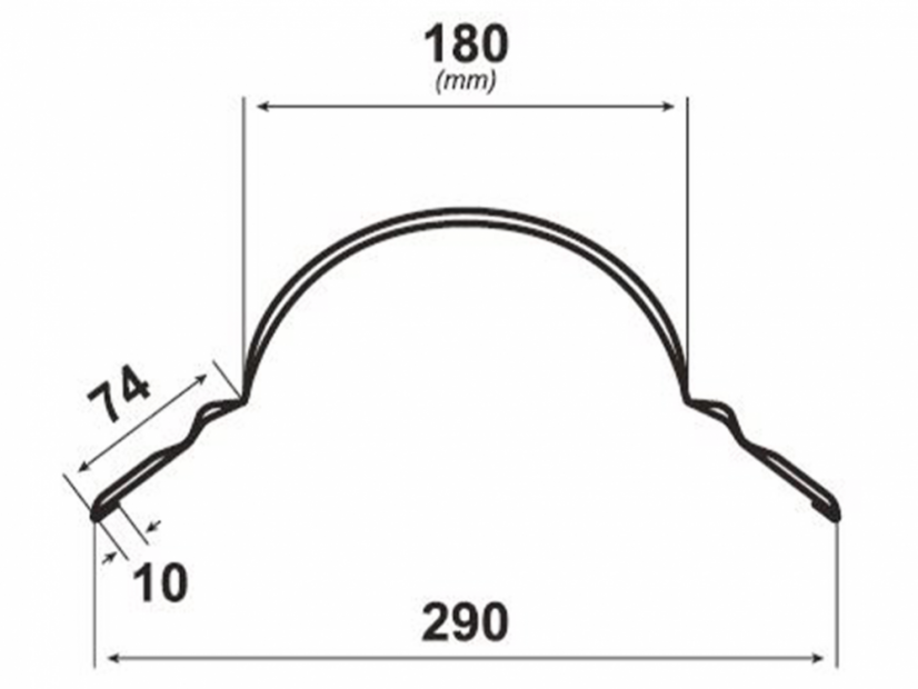 Hřebenáč oblý Classic - Barva: RAL 7024 grafit