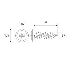 Upevňovací vrut V4219 - 4,2x19 mm - drážka PH-2 (balení 10 ks)